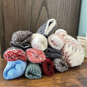 13 Pair NWOT EUC Slipper Socks, Boot, Winter, Fuzzy, Tall, Nonslip Muk Luks